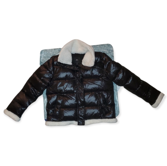 7 FOR ALL MANKIND BLACK PUFFER JACKET - Picture 5 of 5